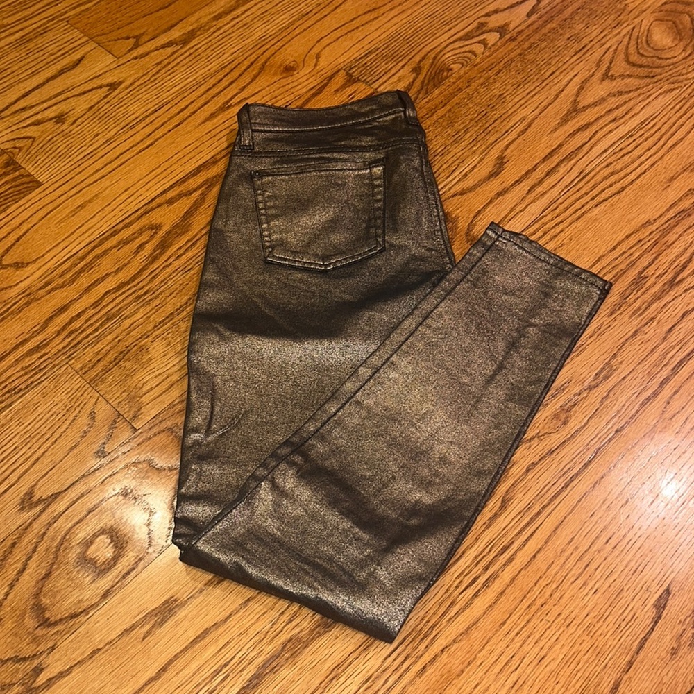 7 For All Mankind Woman’s Metallic Gold Jeans Size 26